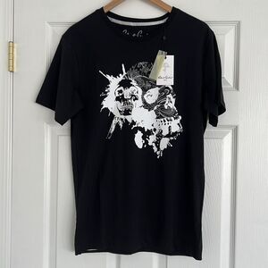 Robert Graham men’s black t-shirt white skull 💀 Sz small